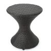 Outdoor 16-inch Multi-brown Wicker Hourgla Side Table