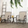 3 Piece Outdoor Glider Chair with Coffee Table Bistro Set, 2 Patio Rocking Swing Chairs with Breathable Sling Fabric, Glass Tabletop