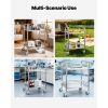 Stainless Steel Cart, 2-Tier Rolling Lab Utility Cart with Lockable Wheels, Medical Serving Trolley Clinic Tray