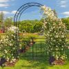 134.5*58.5*213cm Arc Roof Double Layer With Door Wrought Iron Iron Arch Courtyard Black