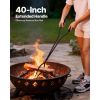 Fireplace Tool Set, 3 PCS Fire Tool Set and Holder with Stand, Tongs, Fire Place Poker