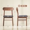 Set of 4 Dining Chairs, Upholstered Dining Room Chairs with Rubberwood Legs and Padded Seat for Kitchen, Gray