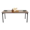 Rectangle Dining Table, 71 inch Length Large Wood Tables for 6-8 Person, Farmhouse Dinner Furniture, Rustic Conference Desk with Iron Legs