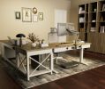 Corner Desk with Storage Shelves, small square table in American style,for Home ,Office, Small Space, White and Wood