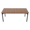 Rectangle Dining Table, 71 inch Length Large Wood Tables for 6-8 Person, Farmhouse Dinner Furniture, Rustic Conference Desk with Iron Legs