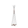 Freestanding Wooden Coat Rack with 8 Hooks Natural Wood Grain Finish Durable and Stable Entryway Organizer Stand for Clothes Hats Bags Cross Base Desi