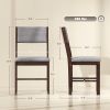 Modern Dining Chairs Set of 4, Linen Fabric Kitchen Chairs with Rubberwood Legs for Dining Room, Living Room, Gray