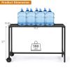 55" Outdoor Bar Table with Wheels, Rectangle Narrow Counter Height Table, Ideal Bar Height Table for Balcony Patio Garden Yard Poolside, Black