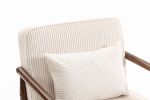 Storage Chair,Mid Century Modern Accent Chair with Wood Frame, Upholstered Living Room Chairs with Waist Cushion, Reading Armchair for Bedroom Sunroom
