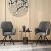 Set of 2 Swivel Accent Arm Chairs with Metal Legs and Wide Back