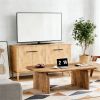Central table, low cocktail coffee table with thick tabletop, sturdy base dining table