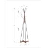 Freestanding Wooden Coat Rack with 8 Hooks Natural Wood Grain Finish Durable and Stable Entryway Organizer Stand for Clothes Hats Bags Cross Base Desi