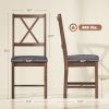 Set of 4 Dining Chairs, Upholstered X-Back Dining Room Chairs with Rubberwood Legs and Padded Seat for Kitchen, Gray