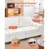 100-Inch Modular 3-Seater Sofa â€“ Comfy Couch with Deep Seats & Hidden Storage, Modern Design for Living Room, Apartment, or Office, White