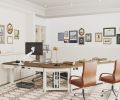 Corner Desk with Storage Shelves,Fan-shaped side table,for Home ,Office, Small Space, White and Wood