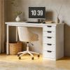 Modern office desk, computer desk, study desk with storage space, writing desk, with seamless style