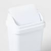 13gal Swing Top Waste Basket White : Kitchen Trash Can, 13 Gallon Capacity, Textured Plastic, Indoor Use