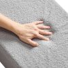 Oval Storage Ottoman Bench, Foldable Teddy Fleece End of Bed Bench, Folding Upholstered Bed Ottoman Chest with Large Storage Space, Supports 660 lbs