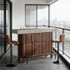 Home Bar Unit, Modern 2-Tier Bar Table with Footrest