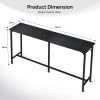 71-Inch Bar Table (Black) - 209 lbs Capacity Pub Height Table with Durable MDF Top & Metal Frame, Ideal for Kitchen/Bar Counte