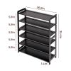 26.8*9.84*35.4in 6-Tier Flat Bamboo Shoe Rack, Black