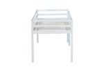 Solid Wooden, Rubber Wooden Twin Loft Bed with Ladder, Bed Platform of Strengthened Slats , White