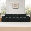 110''Boneless Sofa With Tufted,Soft Velvet Fabric,Modular Sectional Sofa Couches,32D High Density Sponge,Anti-Slip Design,Ergonomic Design Bottom