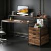 Computer Desk, Ergonomic Office Desk with Drawers & Monitor Stand