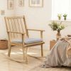 Rocking Chair with Cushion Solid Rubber Wood Rocker with Padded Seat