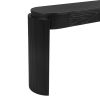 TREXM Entryway Table with Natural Wood Grain Finish, Console Table with Fluted Design, Oval Top and 2 Drawers for Entryway and Living Room (Black)