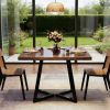 Square Dining Table, Wood Kitchen Table for 4