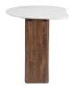 Vara Side Table White & Walnut