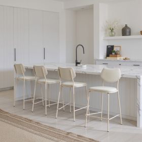 Zeal Counter Stool (Set of 4) Light Gray & Beige