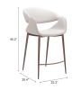 Limay Counter Stool Beige & Walnut
