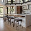 Tuzka Counter Stool (Set of 2) Gray & Espresso
