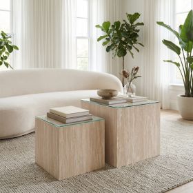 Cambro Coffee Table Set (2-Piece) Stone Beige
