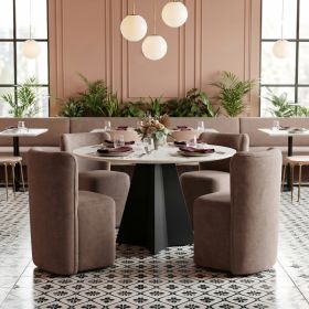Bambun Dining Chair with Wheels Taupe