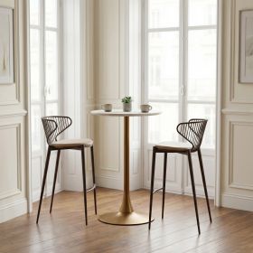 Silues Barstool (Set of 2) Taupe & Brown