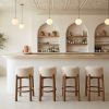Nade Counter Stool (Set of 2) Beige & Walnut