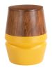 Tornos Side Table Walnut & Yellow
