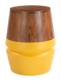 Tornos Side Table Walnut & Yellow