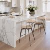 Saku Swivel Counter Stool Beige & Brown