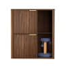 31.5-inch  Cat Litter Cabinet with Cat Tree - Grooved Concealed Litter Furniture Featuring Dual Cat Doors and Storage Shelves