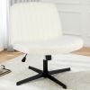 Cross Legged Office Living Room Rocking Gaming Chair Armless Wide Desk Adjustable Swivel Fabric Task Vanity Home Office