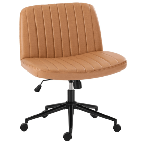 Office chair, backrest, armless office chair, adjustable swivel for comfortable home office, pink, Teddy wool fabric (Color: brown)