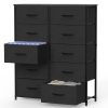 Bedside Table For Bedroom With 10 Fabric Drawers Storage Cabinet Steel Frame Closet For Clothes Storage Display Cabinet