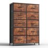 Bedside Table For Bedroom With 10 Fabric Drawers Storage Cabinet Steel Frame Closet For Clothes Storage Display Cabinet