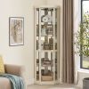 Corner Lighted Curio Cabinet Corner Glass Cabinet Lighted Curio Cabinet Corner Display Case for Living Room, Curio Cabinet, Antique collection, Wine