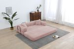 Foldable Sofa Bed, 77.9'' Folding Floor Couch, Compressed Convertable Sleeper Sofa, Memory Foam Couch with Pillow Back Support Armrest