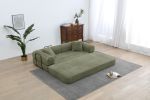 Foldable Sofa Bed, 77.9'' Folding Floor Couch, Compressed Convertable Sleeper Sofa, Memory Foam Couch with Pillow Back Support Armrest